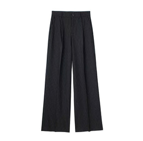 Calça de Alfaiataria Listrada – Cintura Alta e Silhueta Wide Leg Elegante