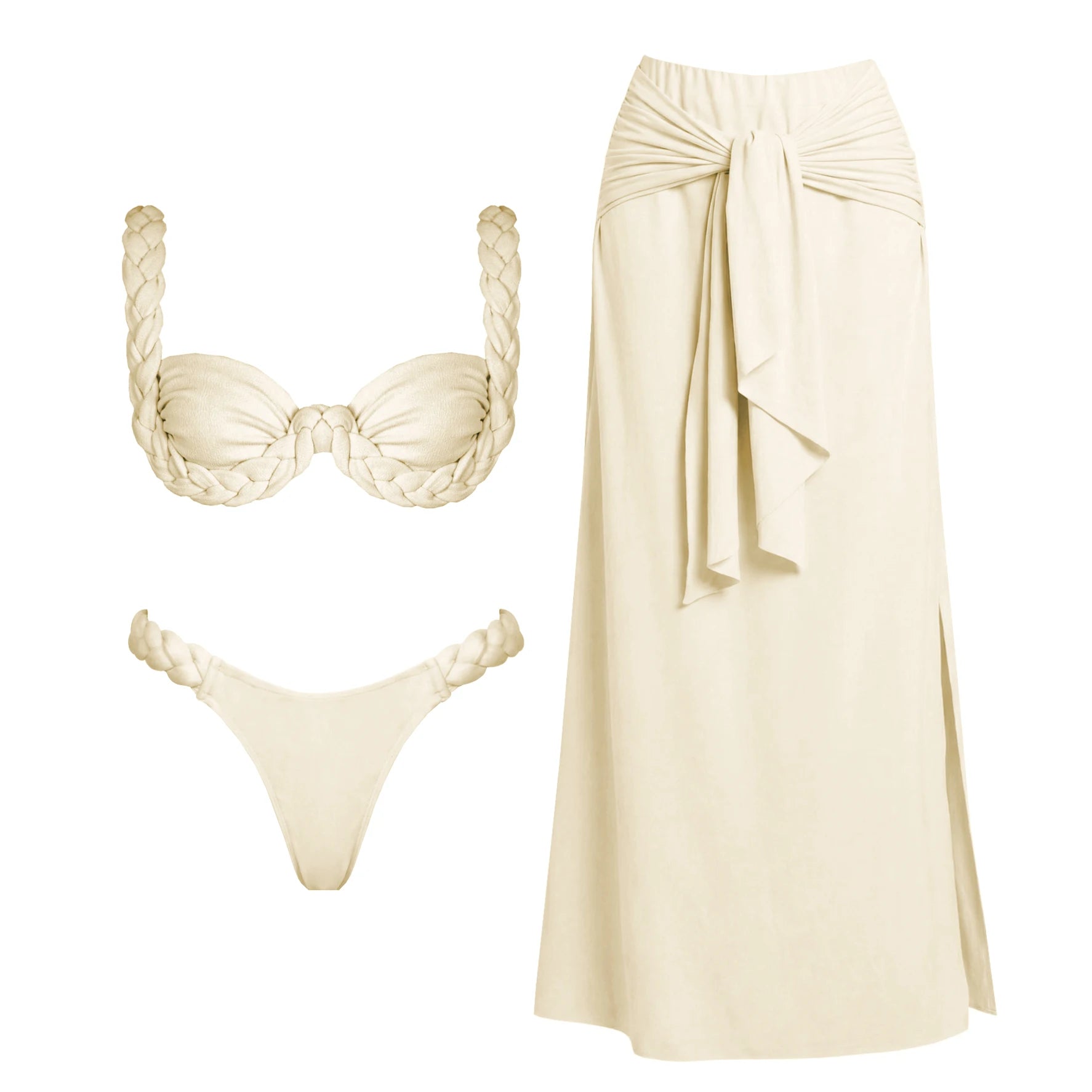 Conjunto Biquíni com Saída de Praia em Trama para Verão e Resort