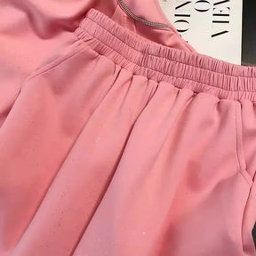 Conjunto casual bordado shorts t shirt