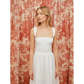 Vestido Elegante de Verão com Decote Quadrado - Leveza e Sofisticação