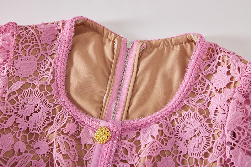 Vestido Renda Com Cinto - Luxo