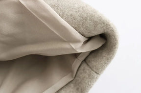 Sobretudo Lã Batida - Elegante com bolsos