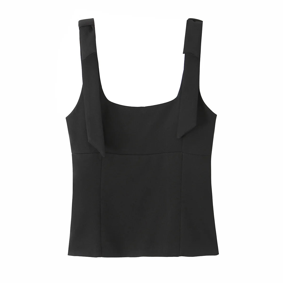 Colete Decote Quadrado com Laço, Modelagem Ajustada e Top Interno