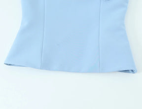 Colete Decote Quadrado com Laço, Modelagem Ajustada e Top Interno