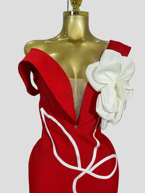 Vestido Longo Elegância Floral com Ombros à Mostra – Silhueta de Impacto