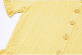 Conjunto Elegante em Tricot com Manga Curta e Saia