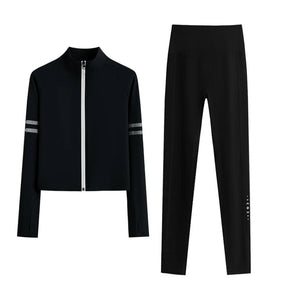 Conjunto 2 Peças – Jaqueta de Manga Longa e Calça Jogger Ajustada