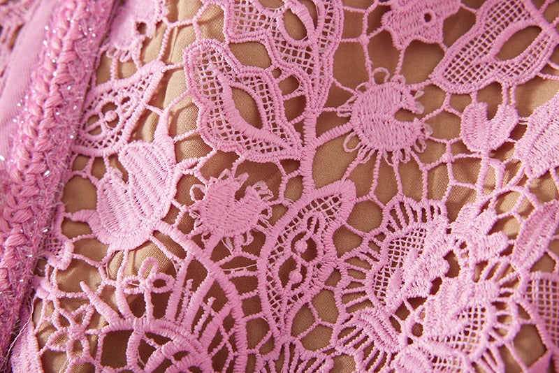 Vestido Renda Com Cinto - Luxo