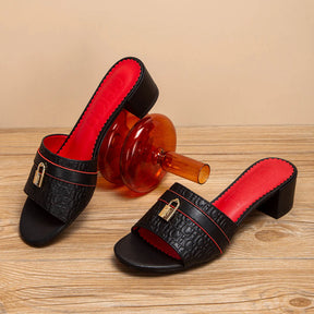 Sandálias CHCH – Salto Baixo 5cm, Bloco Grosso, Confortáveis, Slip-On, Casual e Elegantes