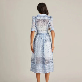 Vestido Midi Sofisticado com cinto - Novidade