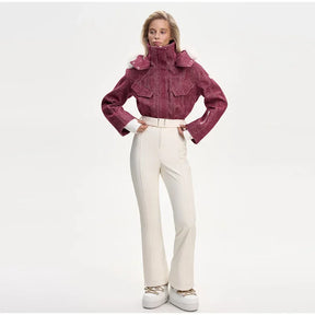 Macacão Feminino de Inverno em Lã com Design Estruturado e Zíper Frontal – Elegância Contemporânea