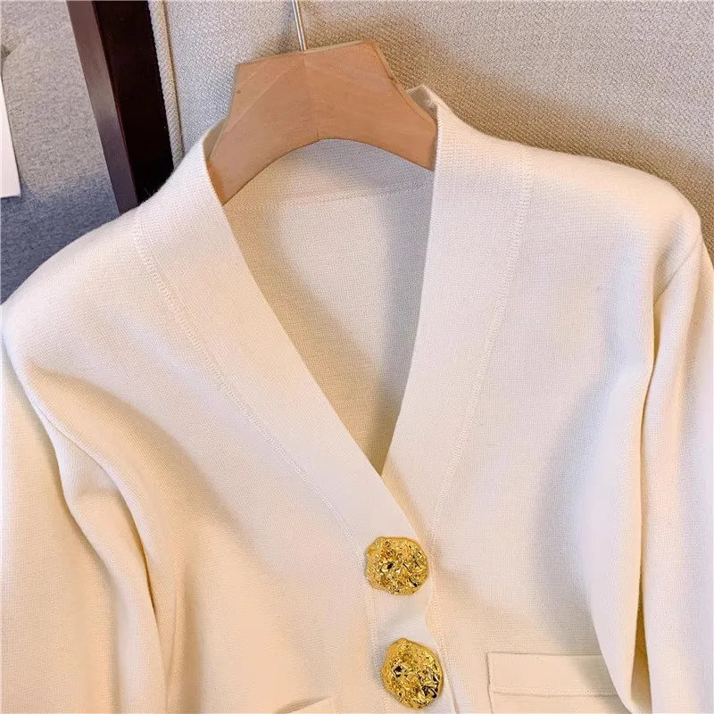 Cardigan Com botões dourado Rosa