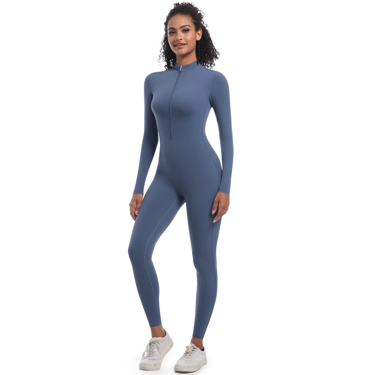 Macacão Fitness Feminino com Zíper Frontal – Modelagem Anatômica e Performance Elegante