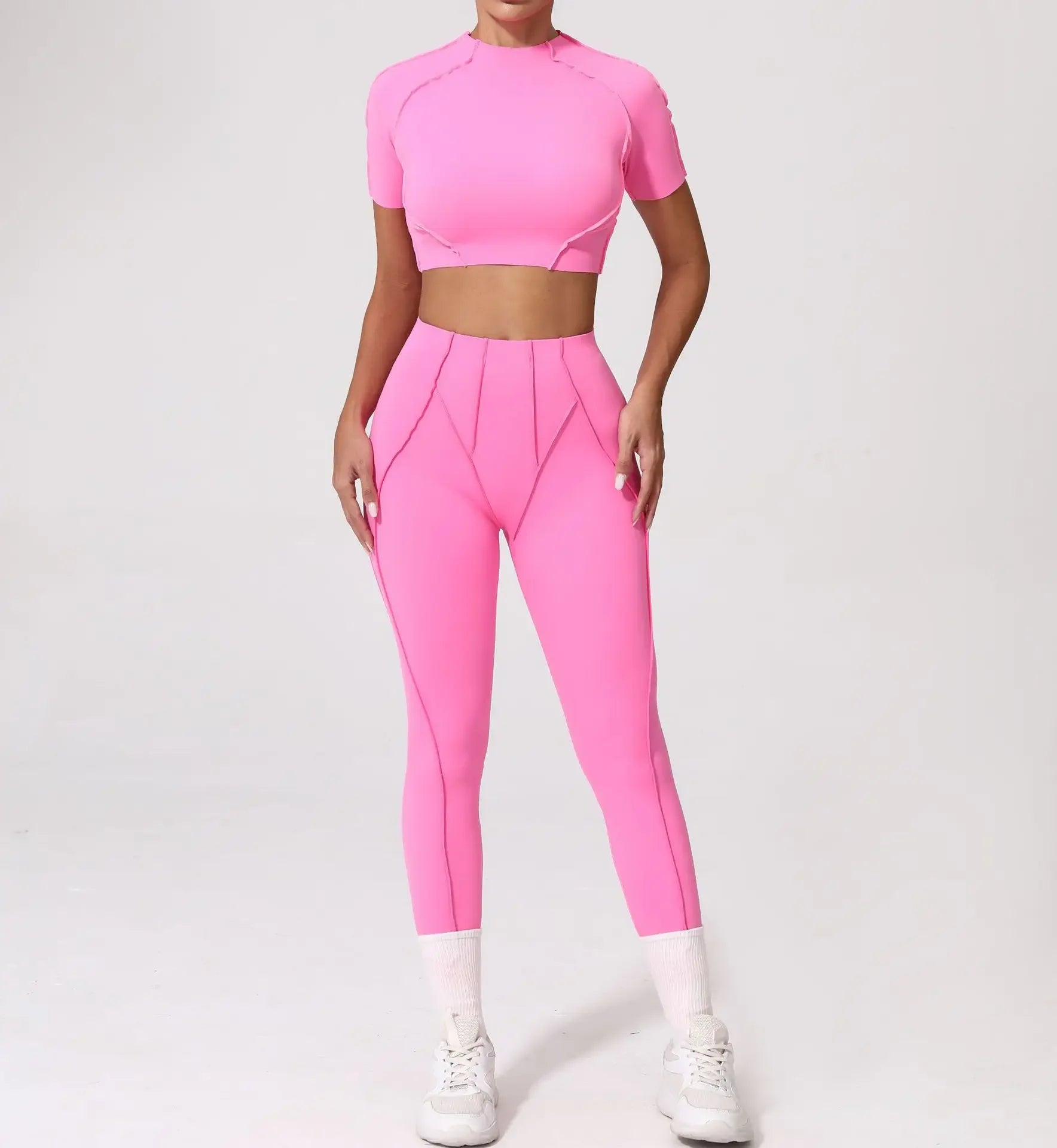 Conjunto Fitness Feminino – Legging + Blusa Manga curta | Conforto, Elasticidade e Performance