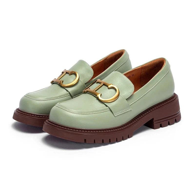 Sapato Luxo Couro Com Fivela - Confort