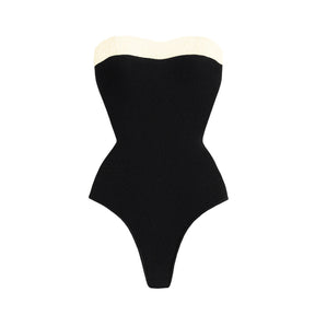 Conjunto de Biquíni Tomara que Caia Bicolor Preto e Branco