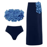 Conjunto de Biquíni Floral e Brilho Acetinado
