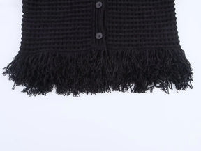 Conjunto em Tricô Vazado – Saia Mini + Camisa