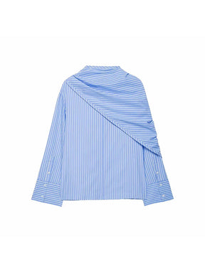 Camisa Casual Listrada com Lenço Integrado