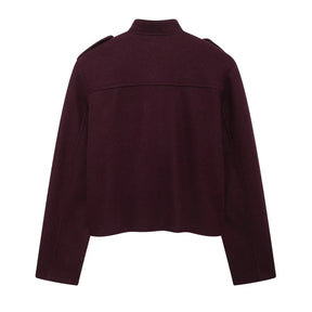 Jaqueta em Tweed Texturizado – Corte Reto e Botões Dourados