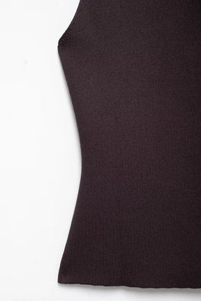 Conjunto – Toque Retrô Elegante, Blusa Tricotada Sem Mangas + Saia Longa Moderna