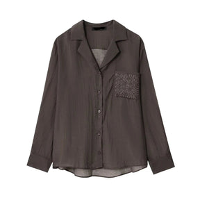Camisa Elegante de Manga Longa – Modelagem Solta e Minimalista