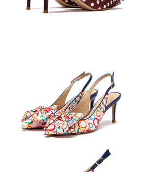 Sandálias CHCH – Salto Alto 7cm, Bico Fino com Laço