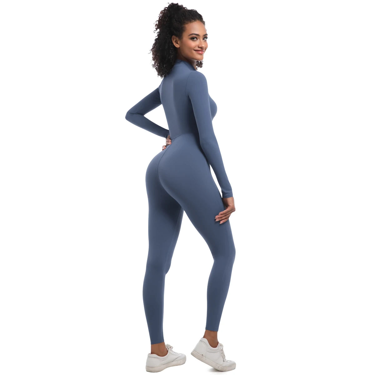 Macacão Fitness Feminino com Zíper Frontal – Modelagem Anatômica e Performance Elegante
