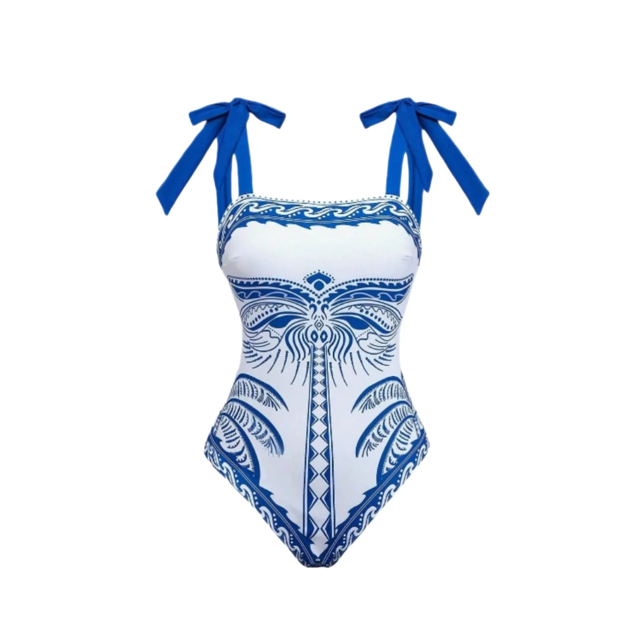 Conjunto Maiô de Praia Floral com Modelagem Modeladora e Saia
