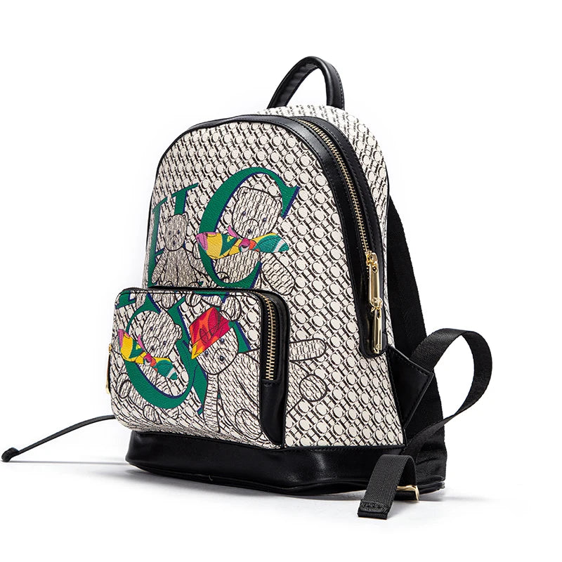 Mochila CHCh Feminina Premium com Design Exclusivo e Detalhe Artístico