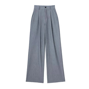 Calça de Alfaiataria Listrada – Cintura Alta e Silhueta Wide Leg Elegante