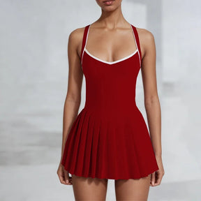 Vestido Esportivo Feminino Yoga & Tênis – One-Piece com Bojo | Alta Elasticidade & Secagem Rápida