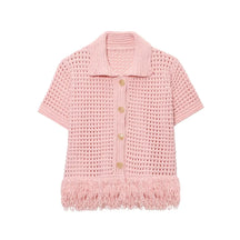 Conjunto em Tricô Vazado – Saia Mini + Camisa