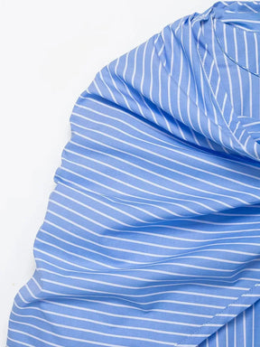 Camisa Casual Listrada com Lenço Integrado