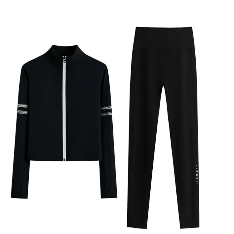 Conjunto 2 Peças – Jaqueta de Manga Longa e Calça Jogger Ajustada