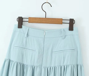 Conjunto – Colete Sem Mangas + Saia plissada com Bolsos