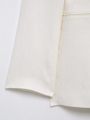 Conjunto de Blazer com Laço e Calça Cintura Alta – Elegância Sofisticada para a Meia-Estação