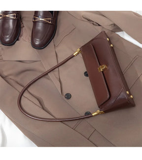 Bolsa de Ombro – Couro Ecológico, Estilo Luxo, Pequena e Elegante, Modelo Underarm/Clutch