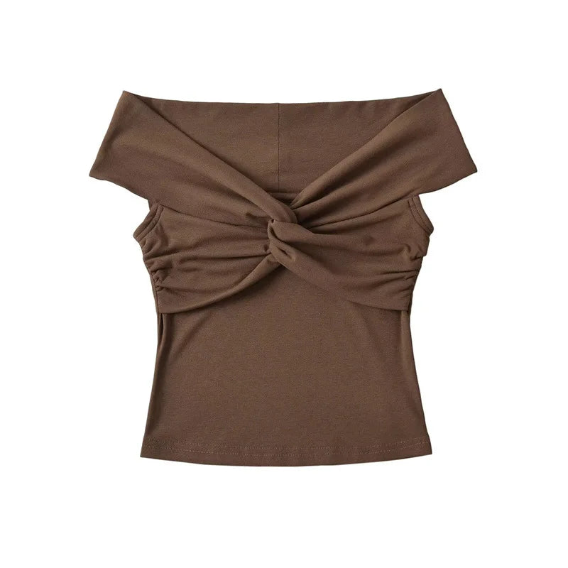 Camiseta Feminina com Torção Frontal – Estilo e Versatilidade para o Verão