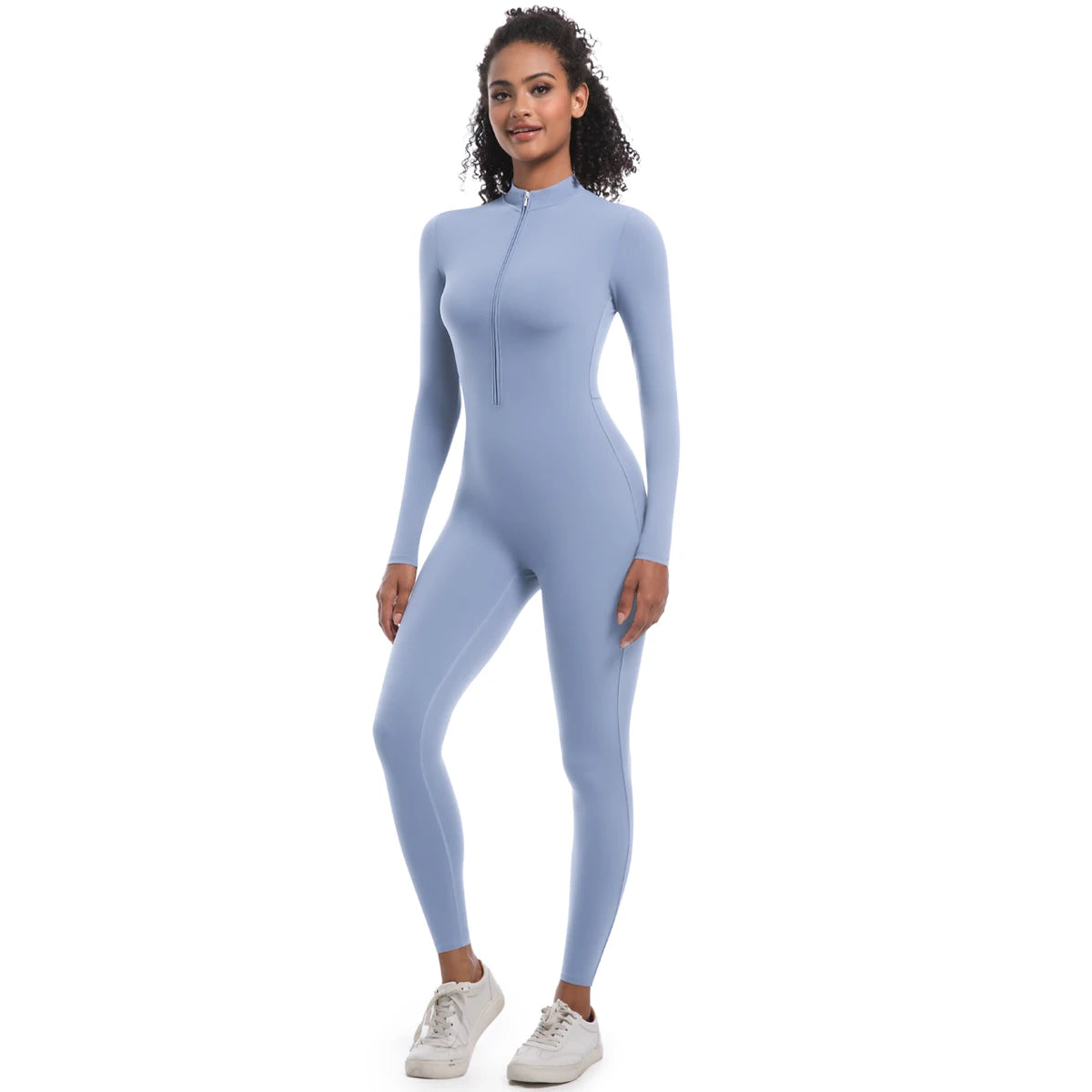 Macacão Fitness Feminino com Zíper Frontal – Modelagem Anatômica e Performance Elegante