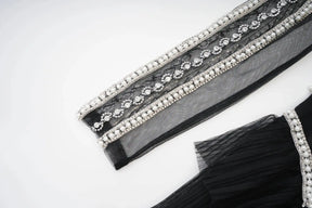 Vestido Longo - Luxo, com Bordado Feito à Mão e Saia em Camadas de Tule