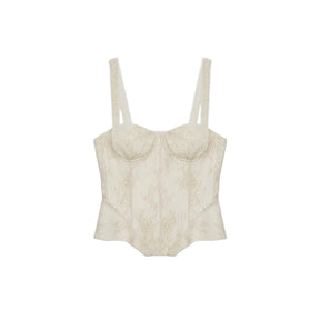 Corset Detalhes em Renda e Sustentação Interna