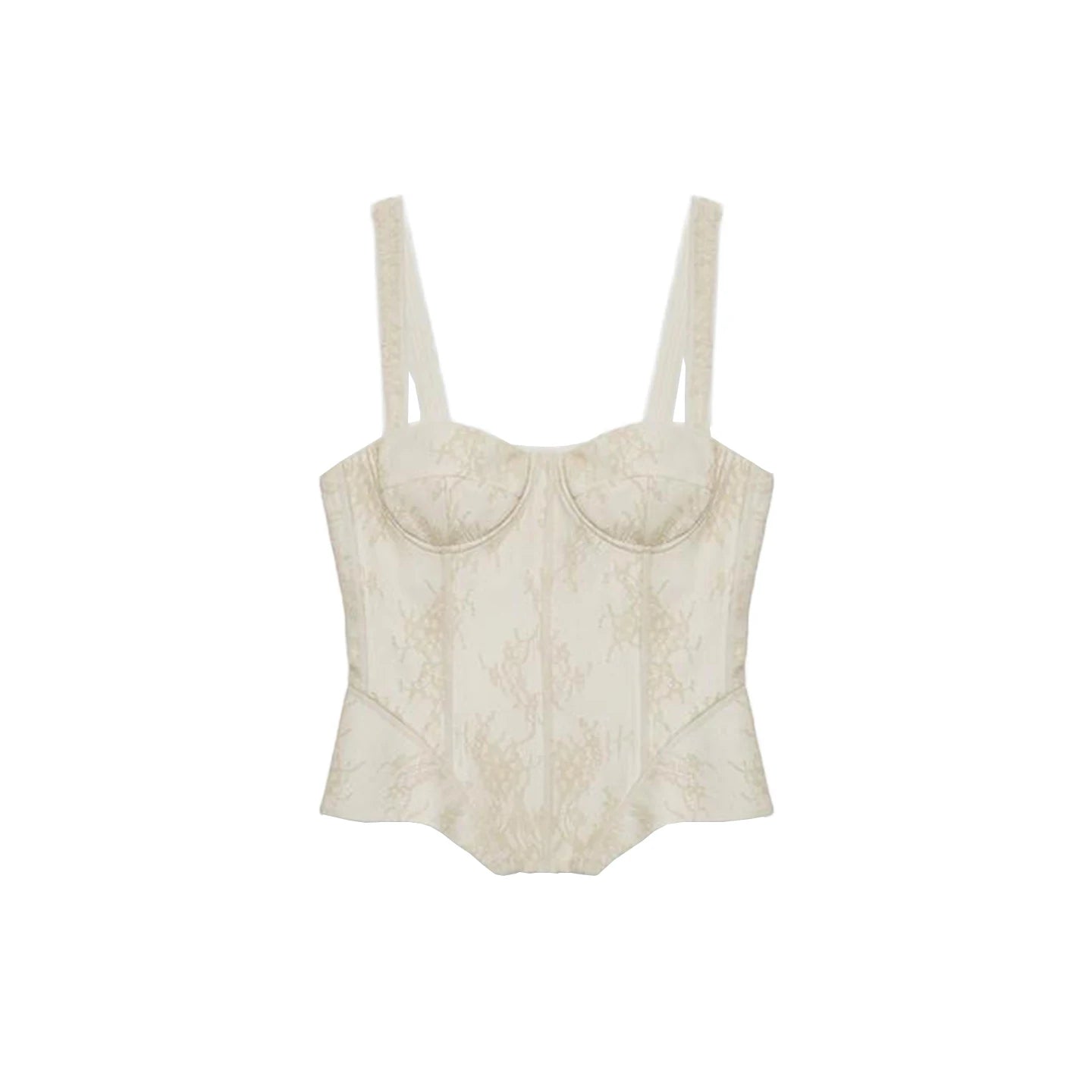 Corset Detalhes em Renda e Sustentação Interna