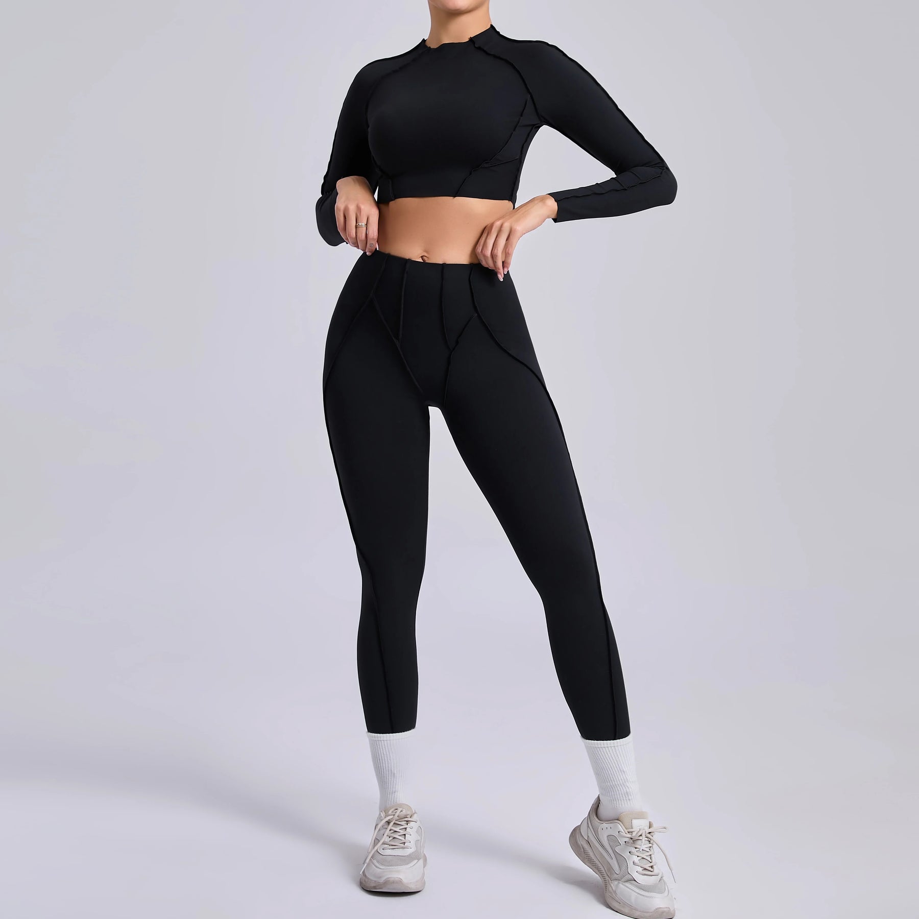 Conjunto Fitness Feminino  – Legging + Blusa Manga Longa | Conforto, Elasticidade e Performance