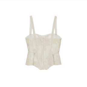 Corset Detalhes em Renda e Sustentação Interna