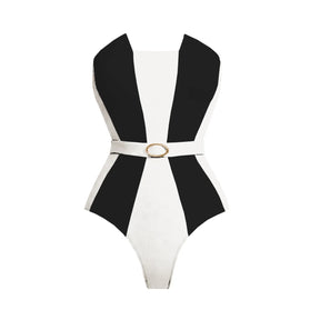 Conjunto de Biquíni Tomara que Caia Bicolor Preto e Branco
