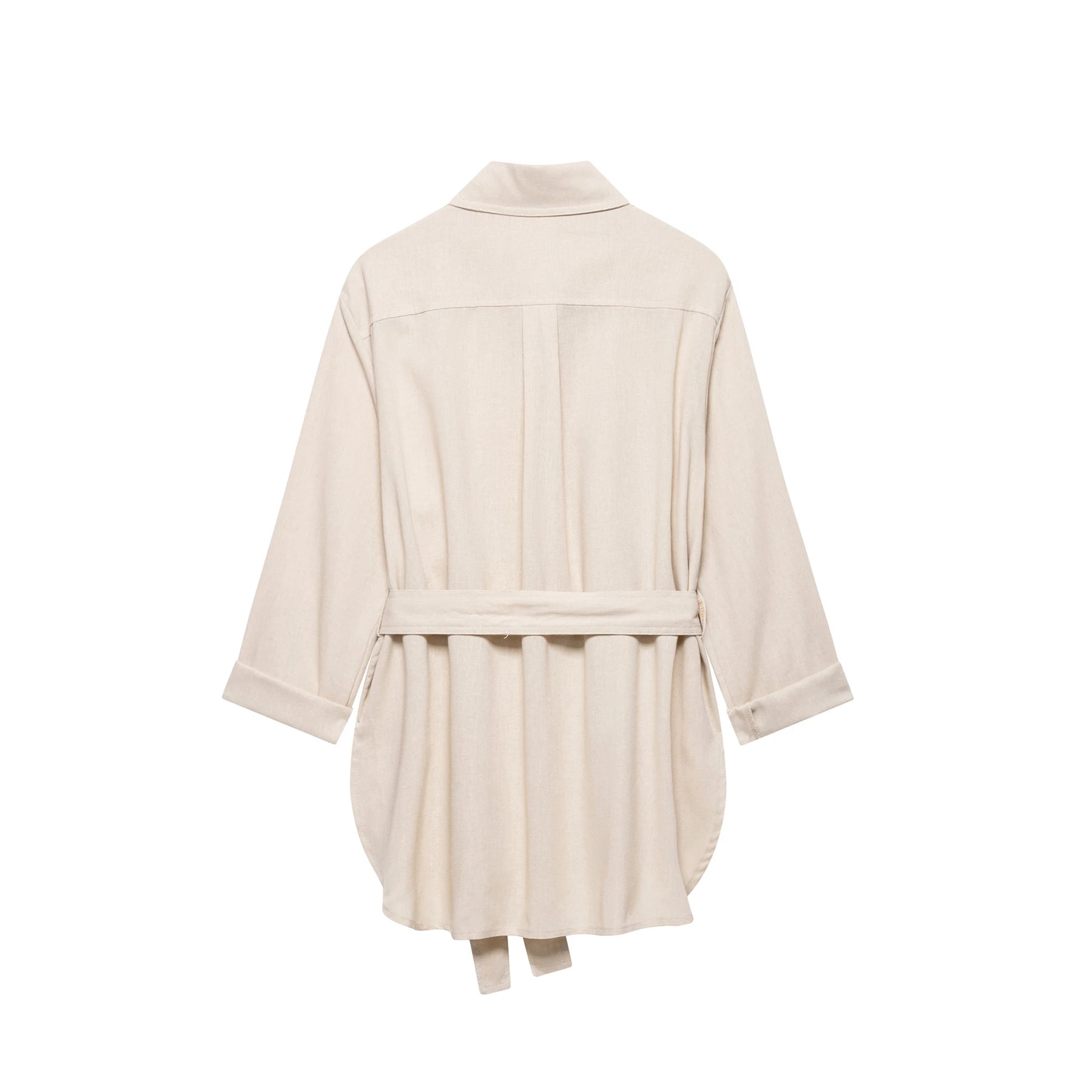 Conjunto Casual Feminino com Cinto, Camisa de Linho e Calça