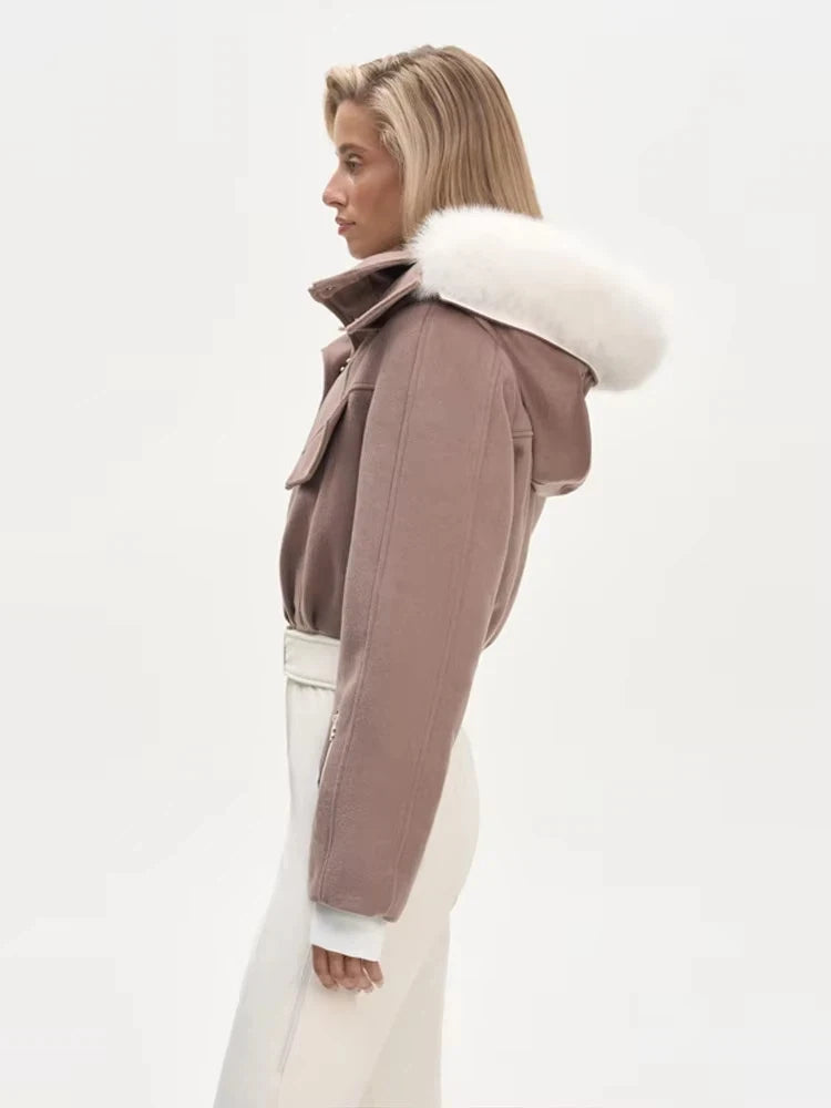 Macacão Feminino de Inverno em Lã com Design Estruturado e Zíper Frontal – Elegância Contemporânea