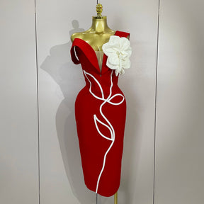 Vestido Longo Elegância Floral com Ombros à Mostra – Silhueta de Impacto