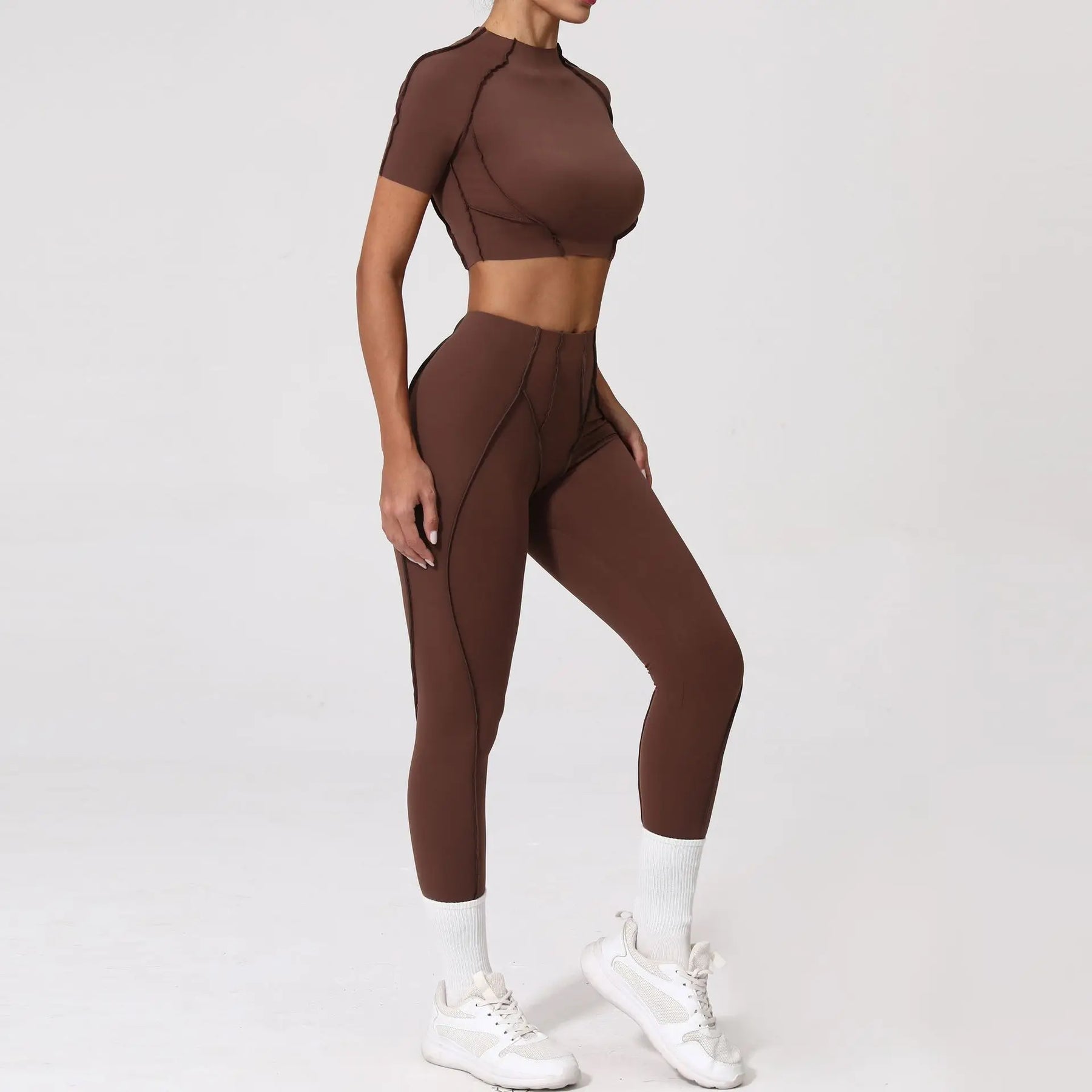 Conjunto Fitness Feminino – Legging + Blusa Manga curta | Conforto, Elasticidade e Performance